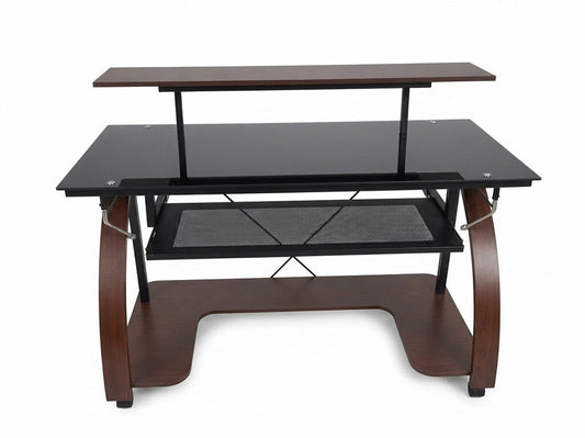 86510 Glass Top Work Station Desk 48x23x37