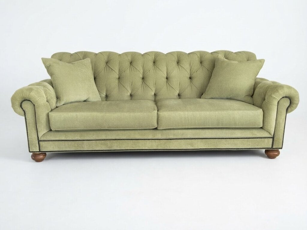 86518 Ethan Allen Sage Chesterfield Sofa 91x38x35