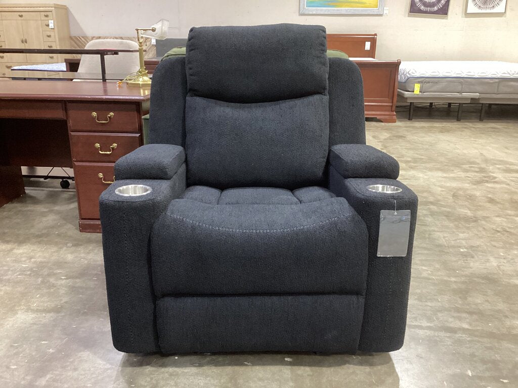 Dakota Black Chenille NEW Recliner Glider 37x36x41
