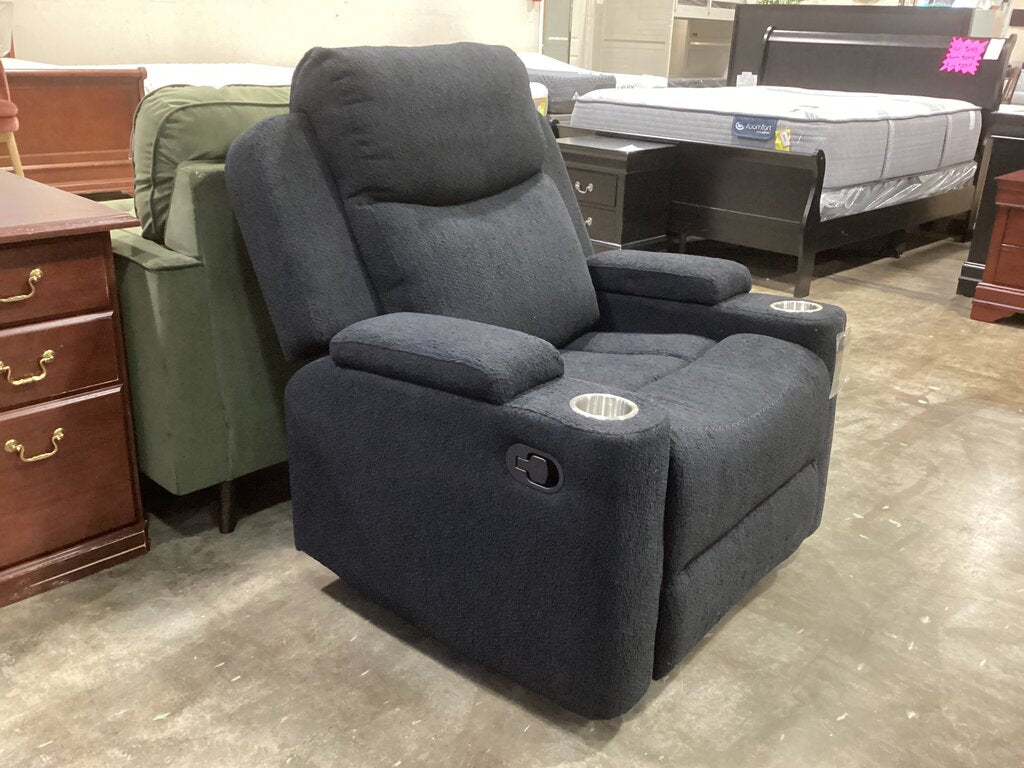 Dakota Black Chenille NEW Recliner Glider 37x36x41