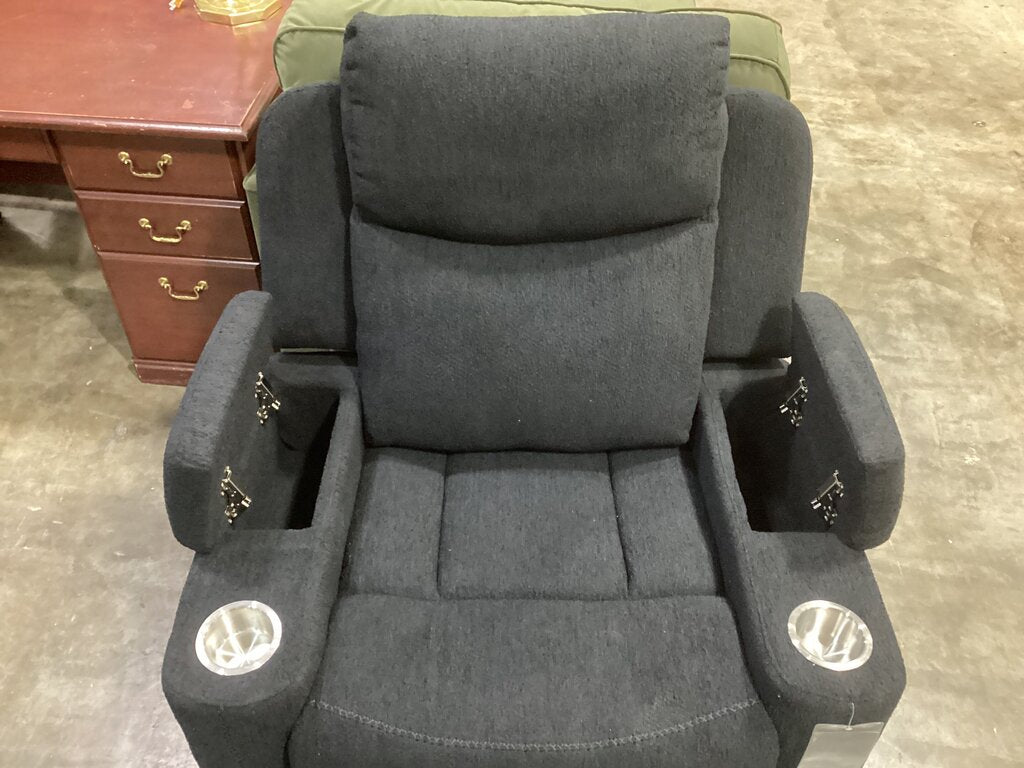 Dakota Black Chenille NEW Recliner Glider 37x36x41