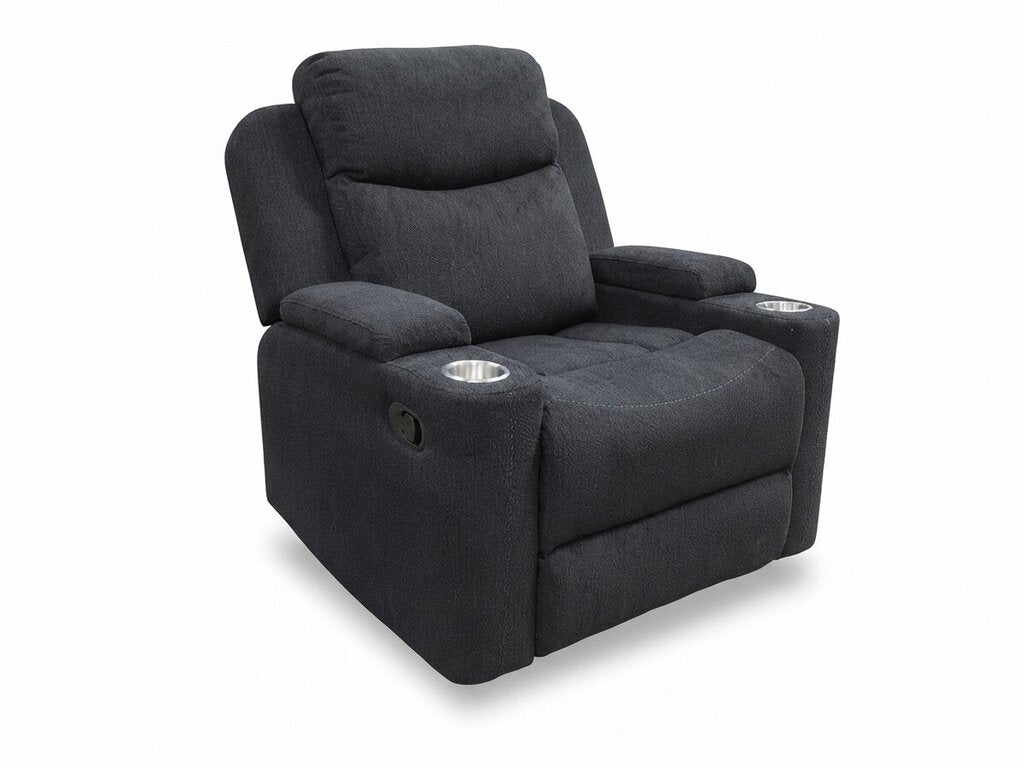 Dakota Black Chenille NEW Recliner Glider 37x36x41