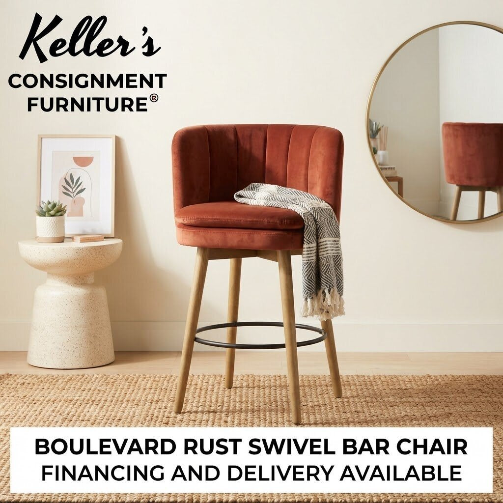 85939 - Boulevard Rust Swivel Bar Chair 20x22x30/40