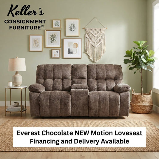 Everest Chocolate NEW Motion Loveseat 80x