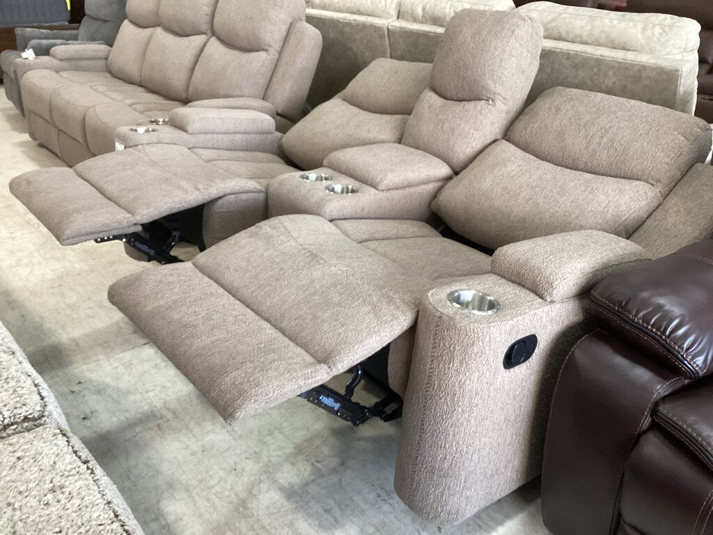 Dakota Brown Chenille New Motion Loveseat (664321)