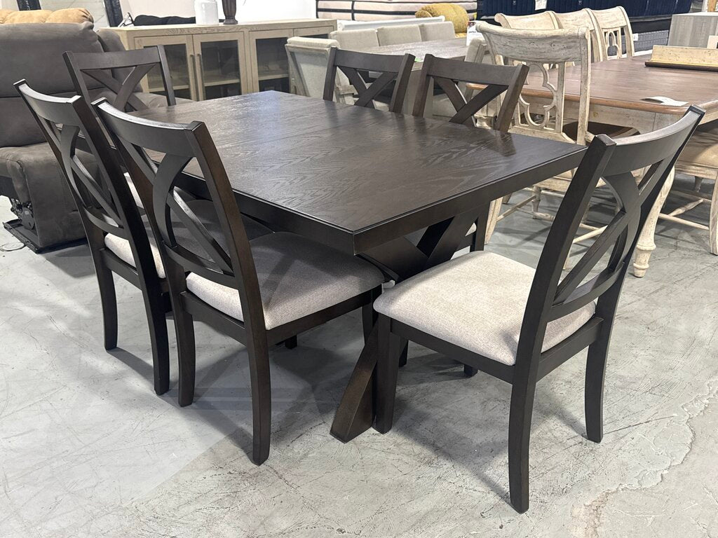 86621 - Modern Farmhouse 7pc Dining w/Butterfly Leaf 40x62-80x30