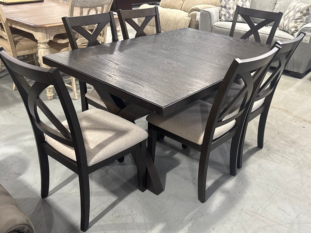 86621 - Modern Farmhouse 7pc Dining w/Butterfly Leaf 40x62-80x30