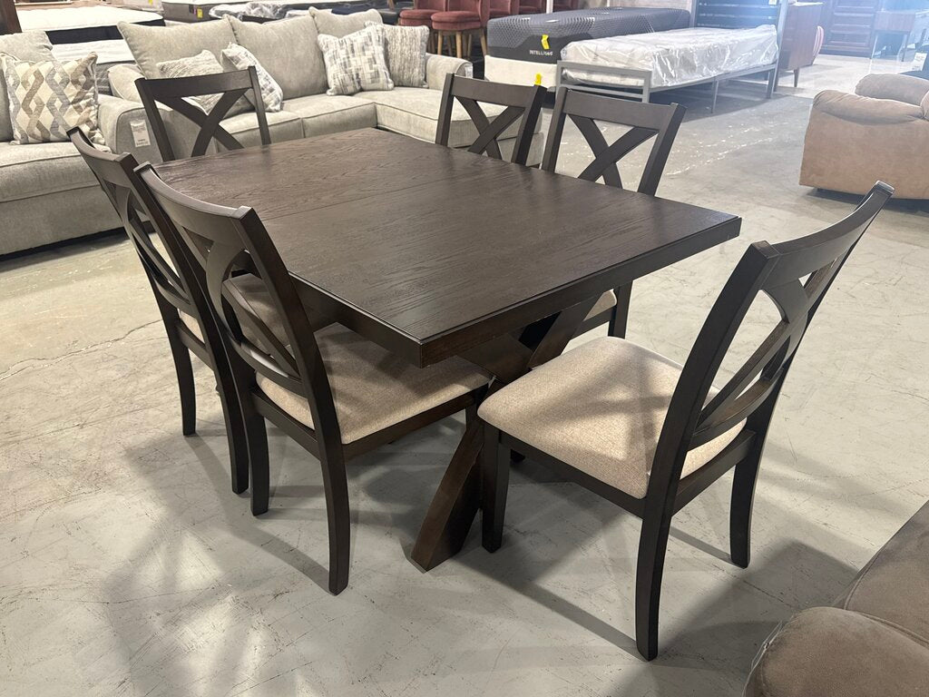 86621 - Modern Farmhouse 7pc Dining w/Butterfly Leaf 40x62-80x30