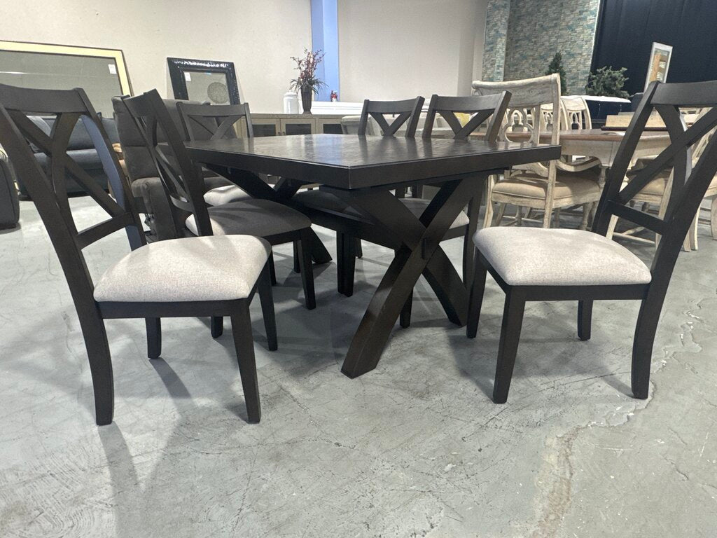 86621 - Modern Farmhouse 7pc Dining w/Butterfly Leaf 40x62-80x30