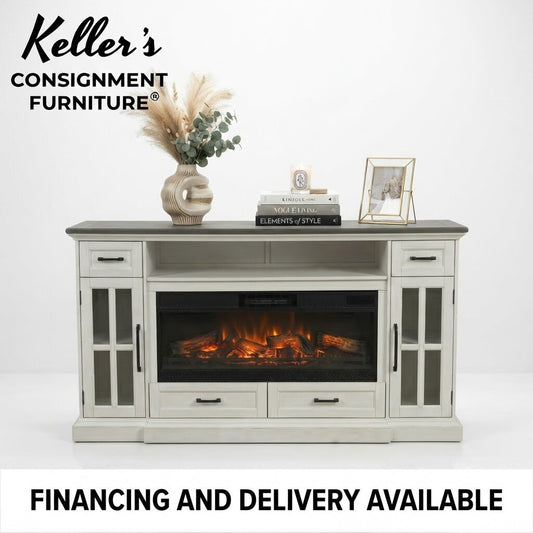 86620 - White Electric Fireplace w/Remote 78x19x32