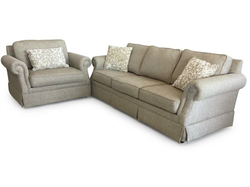 86632 - Mayo Rolled Arm Sofa (92x38x33) & Chair (49x38x33)