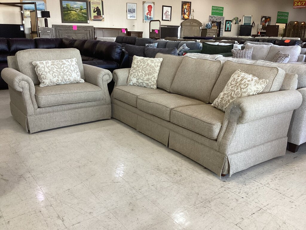86632 - Mayo Rolled Arm Sofa (92x38x33) & Chair (49x38x33)