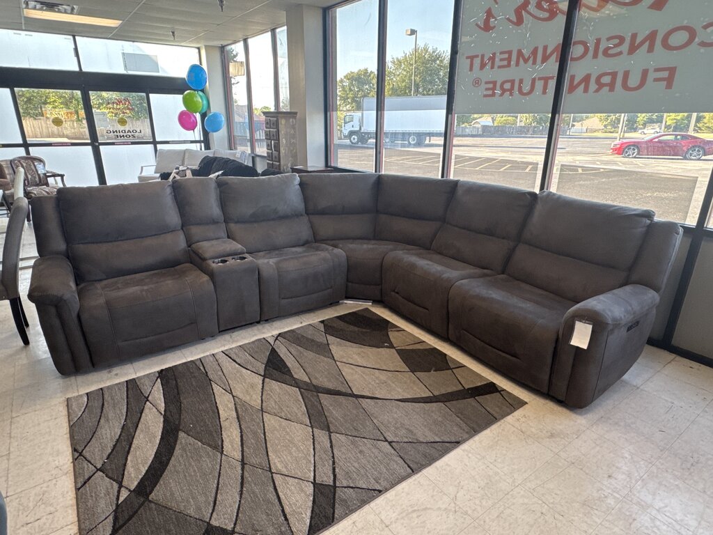 86605 - Gray Fabric Power Reclining Sectional