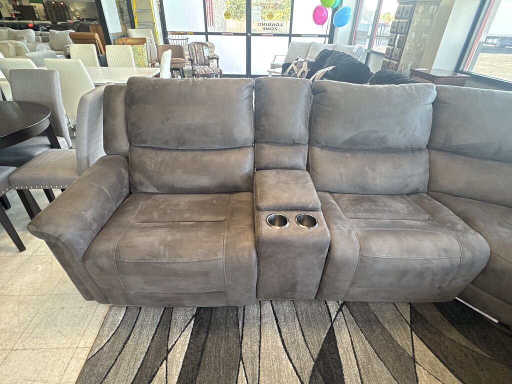 86605 - Gray Fabric Power Reclining Sectional