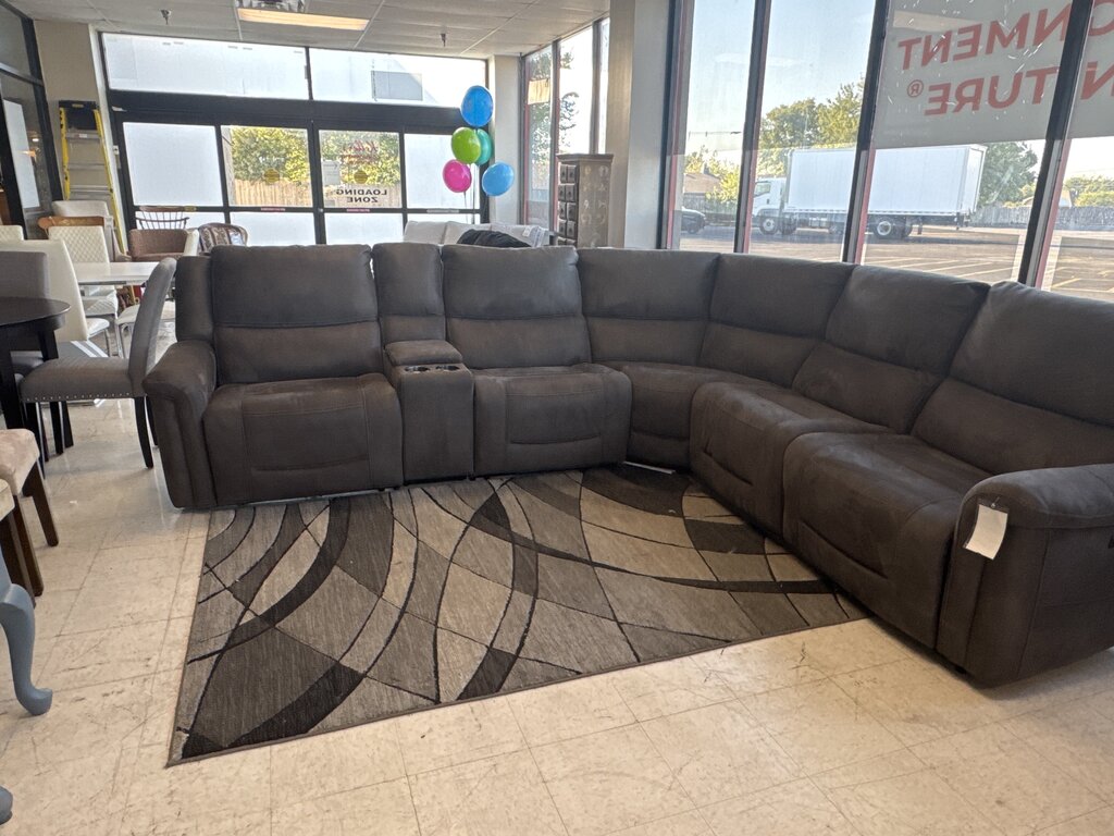 86605 - Gray Fabric Power Reclining Sectional