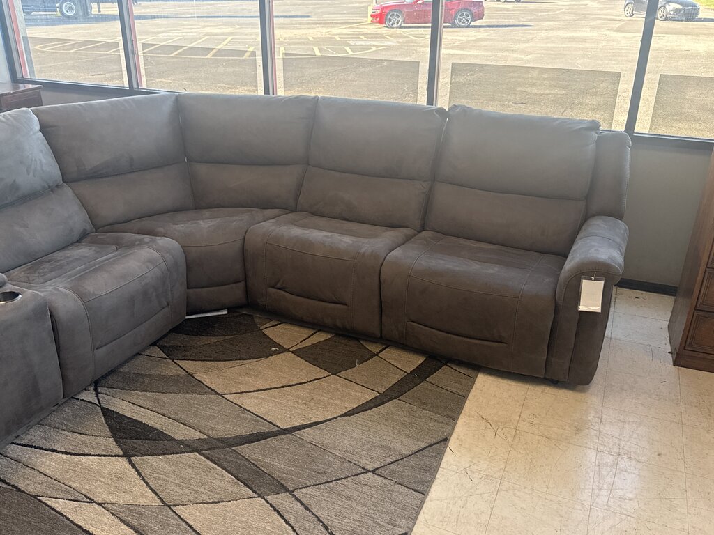 86605 - Gray Fabric Power Reclining Sectional