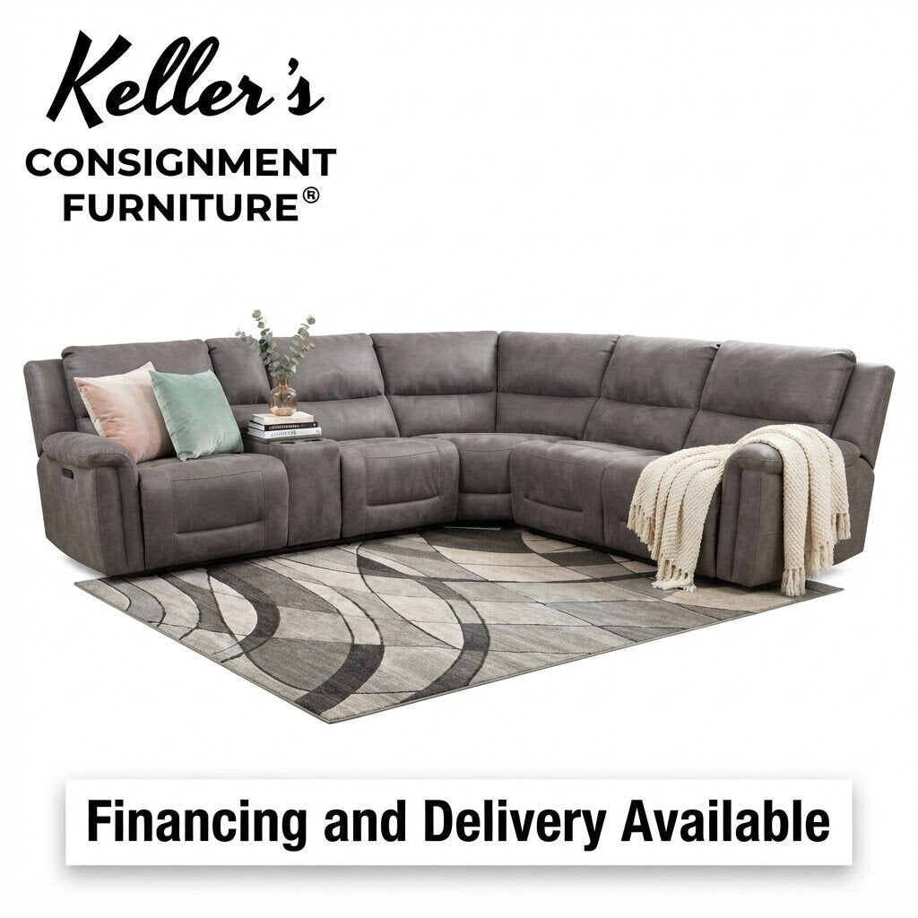 86605 - Gray Fabric Power Reclining Sectional