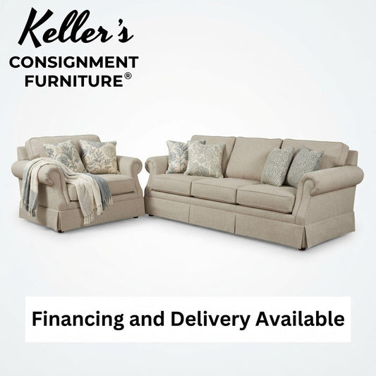 86632 - Mayo Rolled Arm Sofa (92x38x33) & Chair (49x38x33)