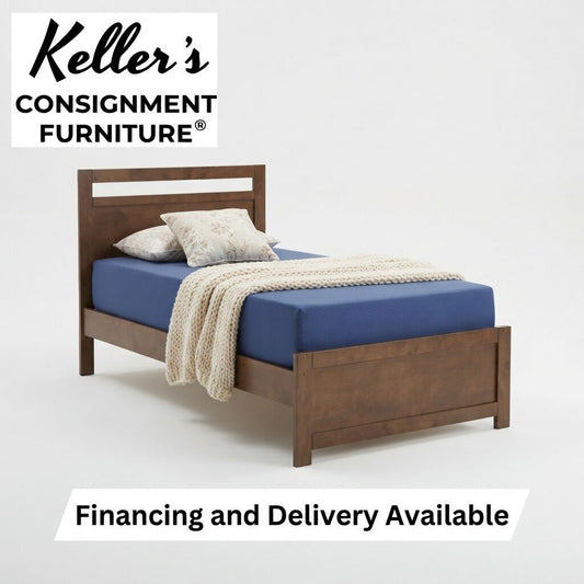 Blue Fabric Twin Memory Foam Mattress