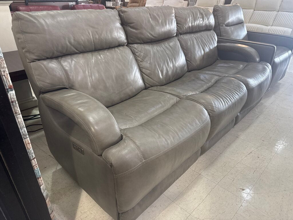 86604 - Modern Top Grain Leather Power Sofa