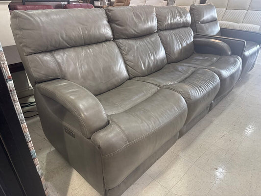 86604 - Modern Top Grain Leather Power Sofa
