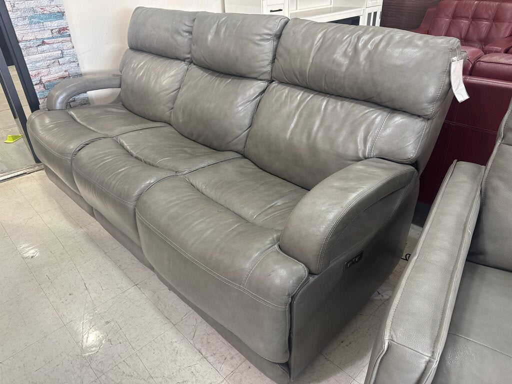 86604 - Modern Top Grain Leather Power Sofa