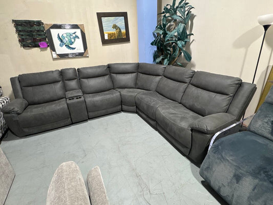 86607 - Dark Gray Power Reclining Sectional