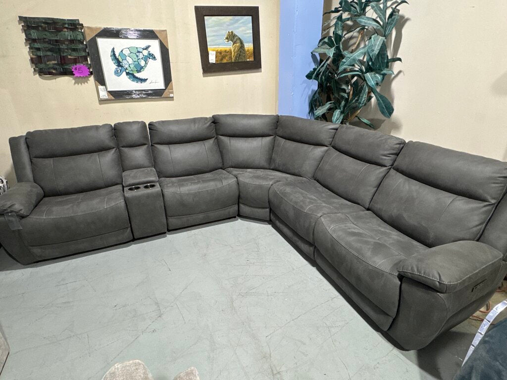 86607 - Dark Gray Power Reclining Sectional