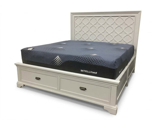 86611 - White King Bed Frame 82x88x64