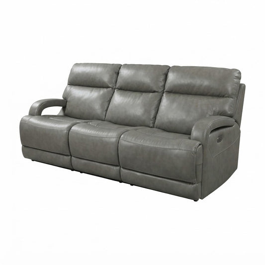 86604 - Modern Top Grain Leather Power Sofa