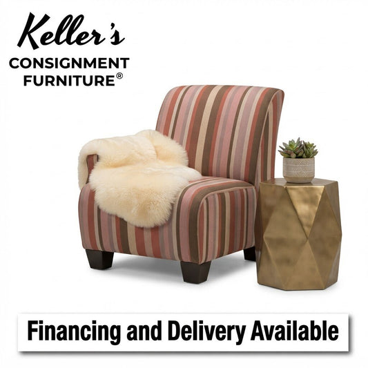 86584 - Striped Slipper Chair 27x27x34