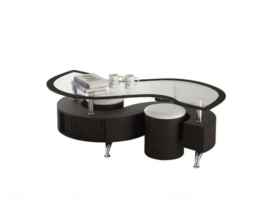 Miami "S" Coffee Table w/2 Stools & Storage 47x30x24