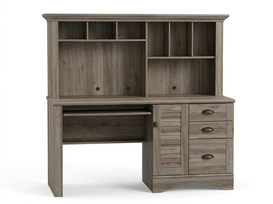 86586 - Gray Desk w/Hutch 62x24x58