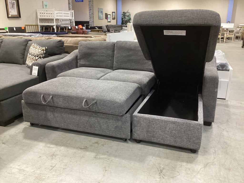 86627 - Dark Gray Fabric Sleeper Sofa w/Reversible Storage Chaise 90x66x38