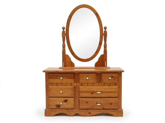 86631 Vintage 7 Drawer Dresser w/Mirror 50x17x30-73