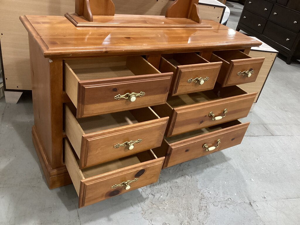 86631 Vintage 7 Drawer Dresser w/Mirror 50x17x30-73