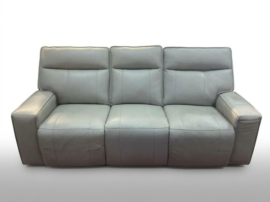 86601 - Greige Top Grain Leather Power Sofa