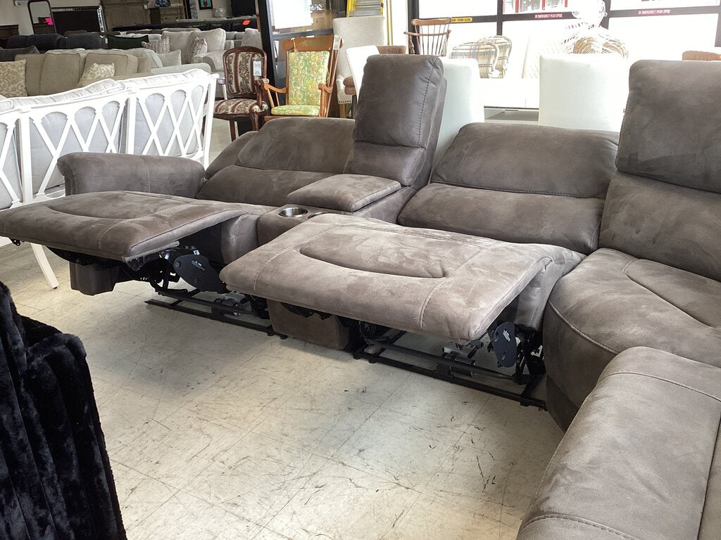 86605 - Gray Fabric Power Reclining Sectional