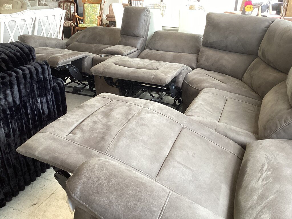 86605 - Gray Fabric Power Reclining Sectional