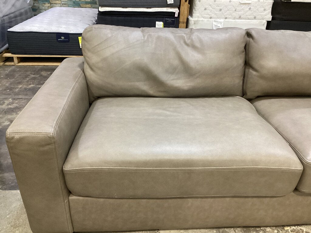 86599 - Top Grain Leather 3pc Sectional 118x118x28