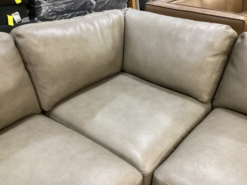 86599 - Top Grain Leather 3pc Sectional 118x118x28