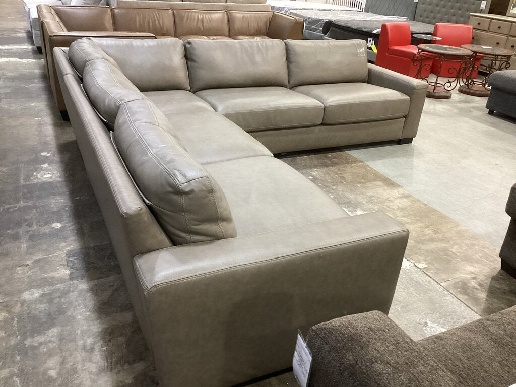 86599 - Top Grain Leather 3pc Sectional 118x118x28