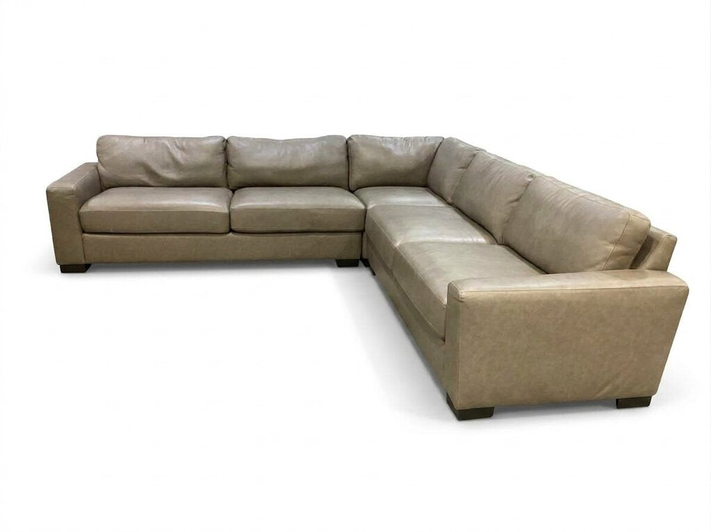 86599 - Top Grain Leather 3pc Sectional 118x118x28