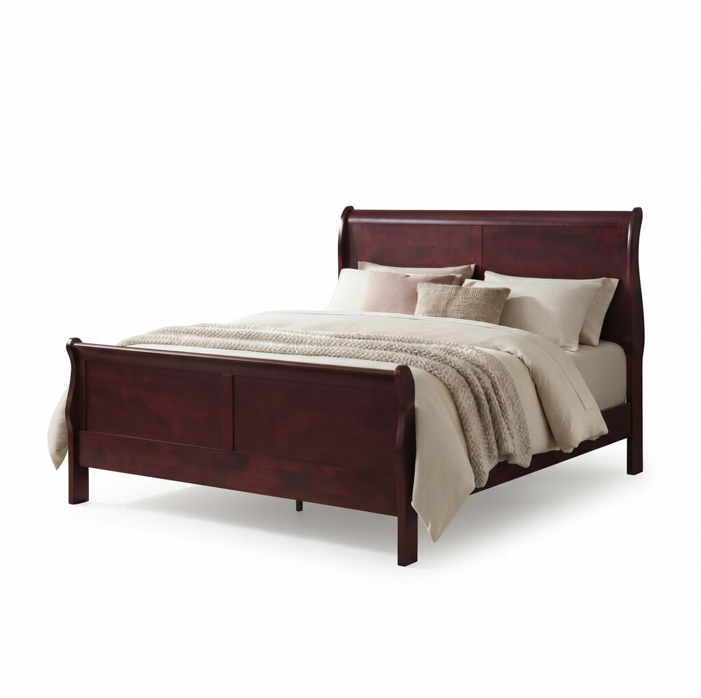 LP Cherry NEW Full Size Sleigh Bed Frame 85x56x47 (119421-13)