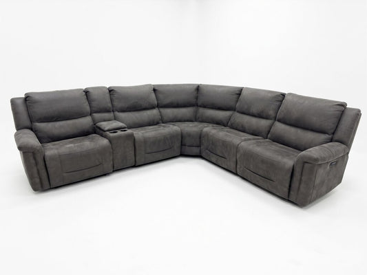 86605 - Gray Fabric Power Reclining Sectional