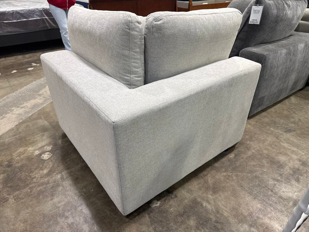 86623 - Versatile Gray Fabric Corner Chair 42x42x27