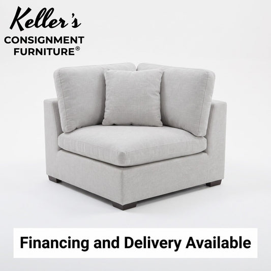 86623 - Versatile Gray Fabric Corner Chair 42x42x27