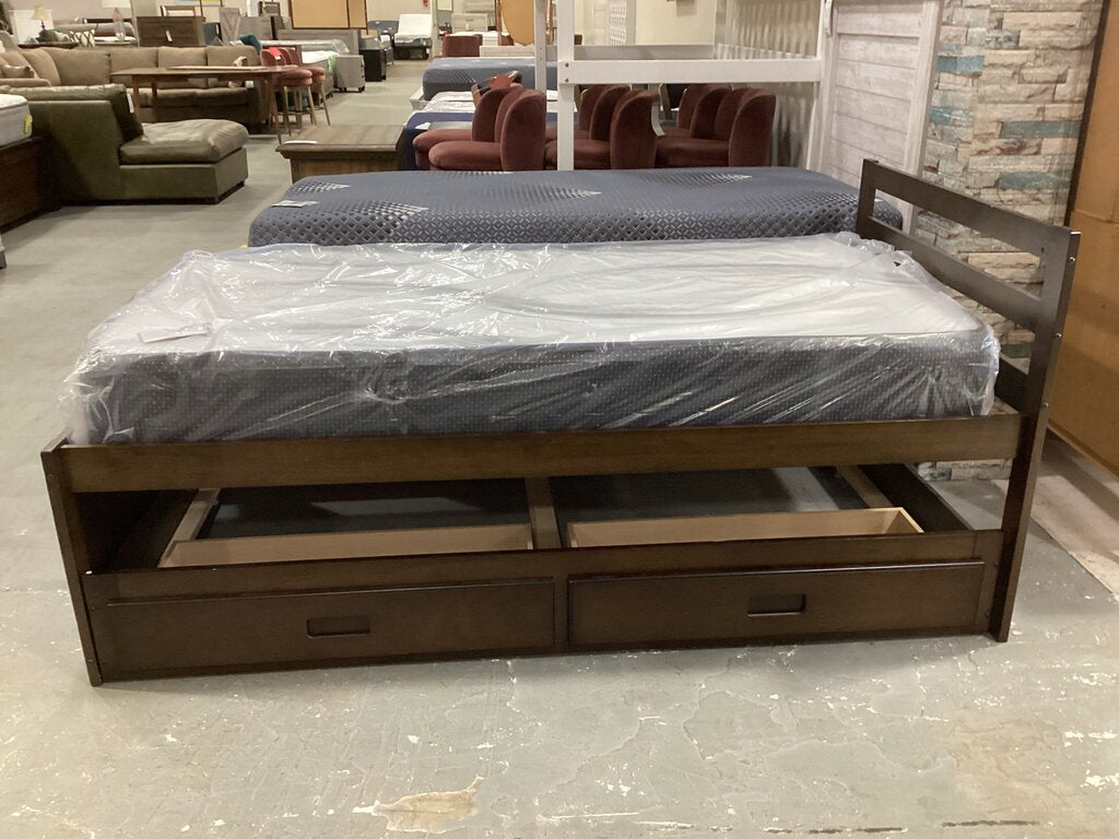 SarSar Twin Bed w/Storage Drawers 43x80x38