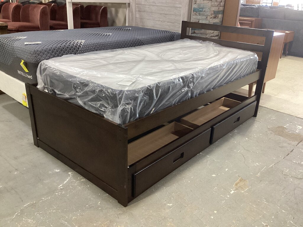 SarSar Twin Bed w/Storage Drawers 43x80x38