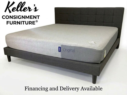 86614 - Gray King Platform Bed Frame 77x81x39